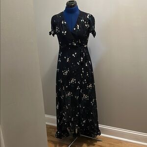 Floral Midnight Blue Wrap Dress